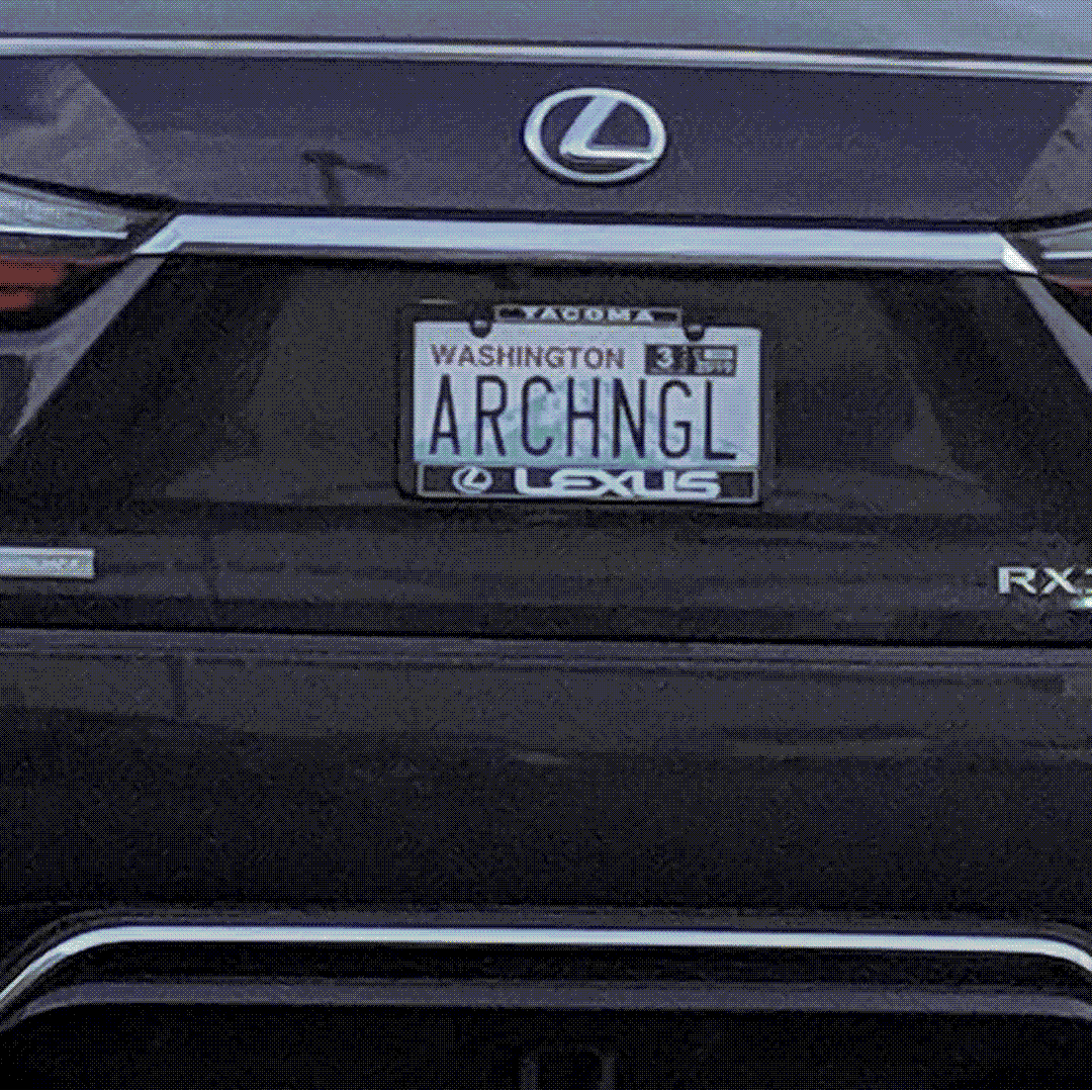 An image of a vanity plate with the text ARCHNGL.