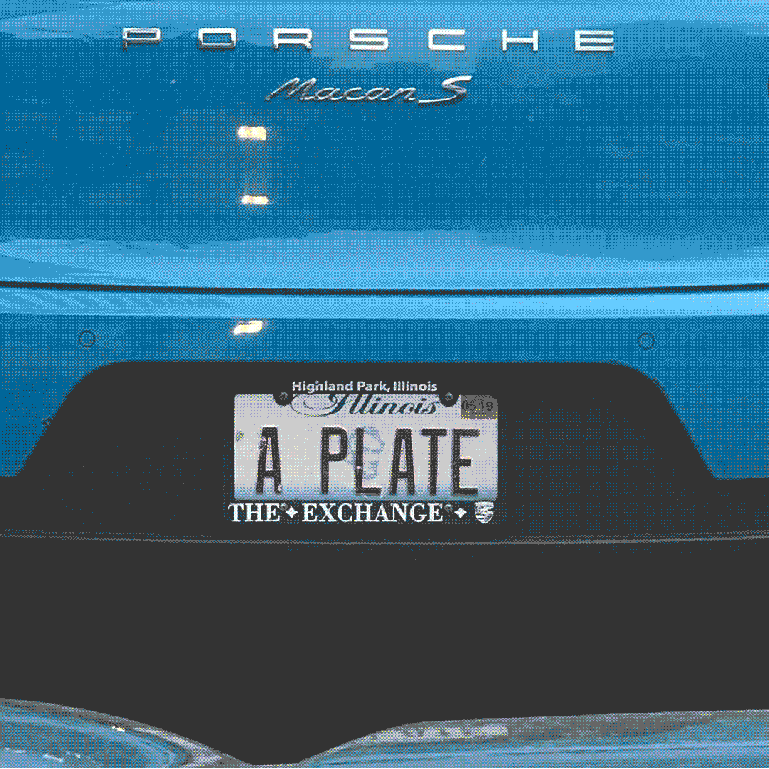 An image of a vanity plate with the text A PLATE.