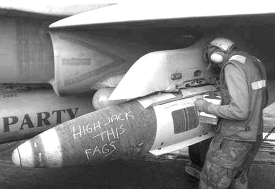 Military Missile with Homophobic Graffiti